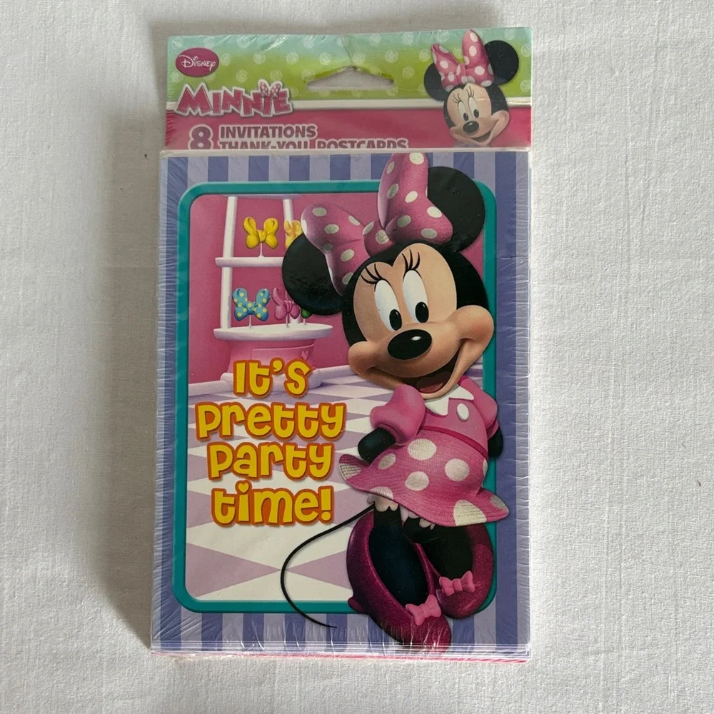 Disney Minnie Mouse Party Invitations - lot of 4 - Invitations & Thank you Cards